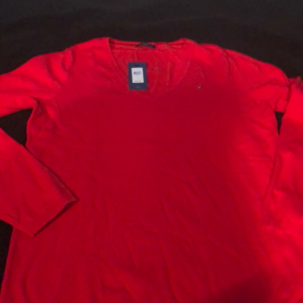 Tommy Hilfiger red sweater V neck